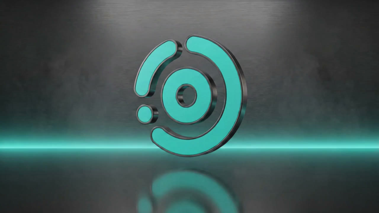 The Touch2Pay terminal experience begins with a turquoise emblem in a glossy metal studio