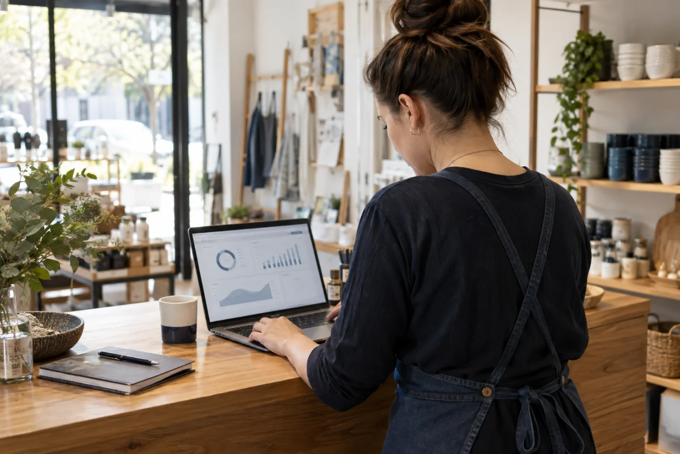 A business owner reviewing payment activity